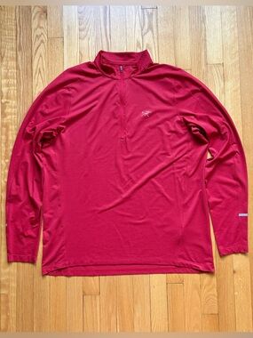 Arc'teryx Men’s 1/4 Zip Cormac Long Sleeve Pullover XL Red Solid